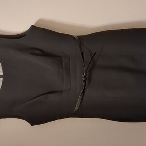 Black H&M zip back sheath dress with slim belt size 8